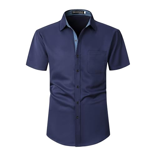 Chemise à manches courtes pour homme YAOBAOLE avec poche de poitrine en taille M au XXL
