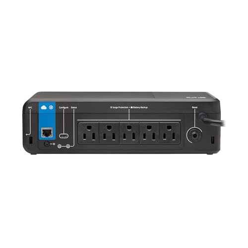 Image of Tripp Lite Cloud-Connected 850VA UPS Battery Backup and Surge Protector, Remote Management & Monitoring, 450W, 5 Outlets, Computer UPS, Wall Mount Option, 5ft Cord, 3-Year Warranty (BC850RNC)