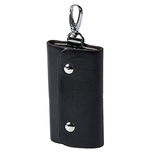 INSTABUYZ Key Wallet with Card Slot & 6 Key Chain Hooks Car Key Holder Key Pouch Leather Wallet with 1 round keychain (Grey)-image-36