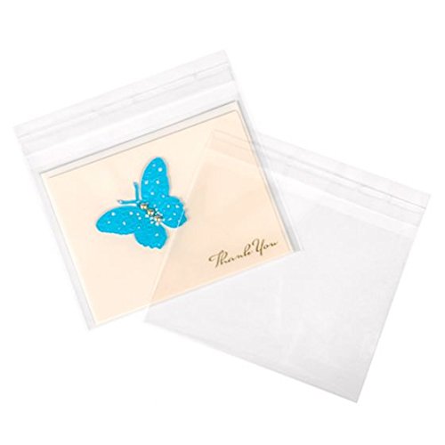 Crystal Clear Bags With Flap | Display Cards, Photos, Or Artwork | Protective Barrier Sleeve With Resealable Adhesive Strip | 5 7/8" X 4 1/2" | 100 Pack | B45A #TOP2