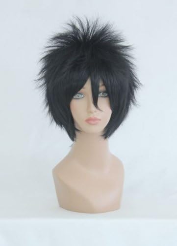 Ladieshair Naruto Uchiha Sasuke Cosplay Wig Black 35 cm Straight