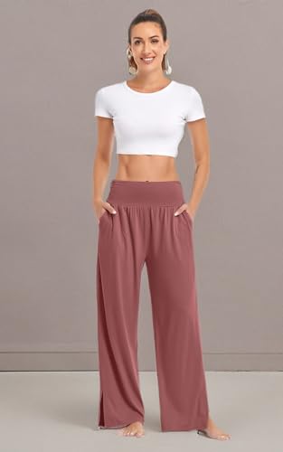 Image of UEU Women's Yoga Capri Pants Loose Soft Drawstring Workout Sweatpants | Comfortable Stretchy Fabric, Casual Lounge Pants, Side Pocket, Workout Travel Daily Wear