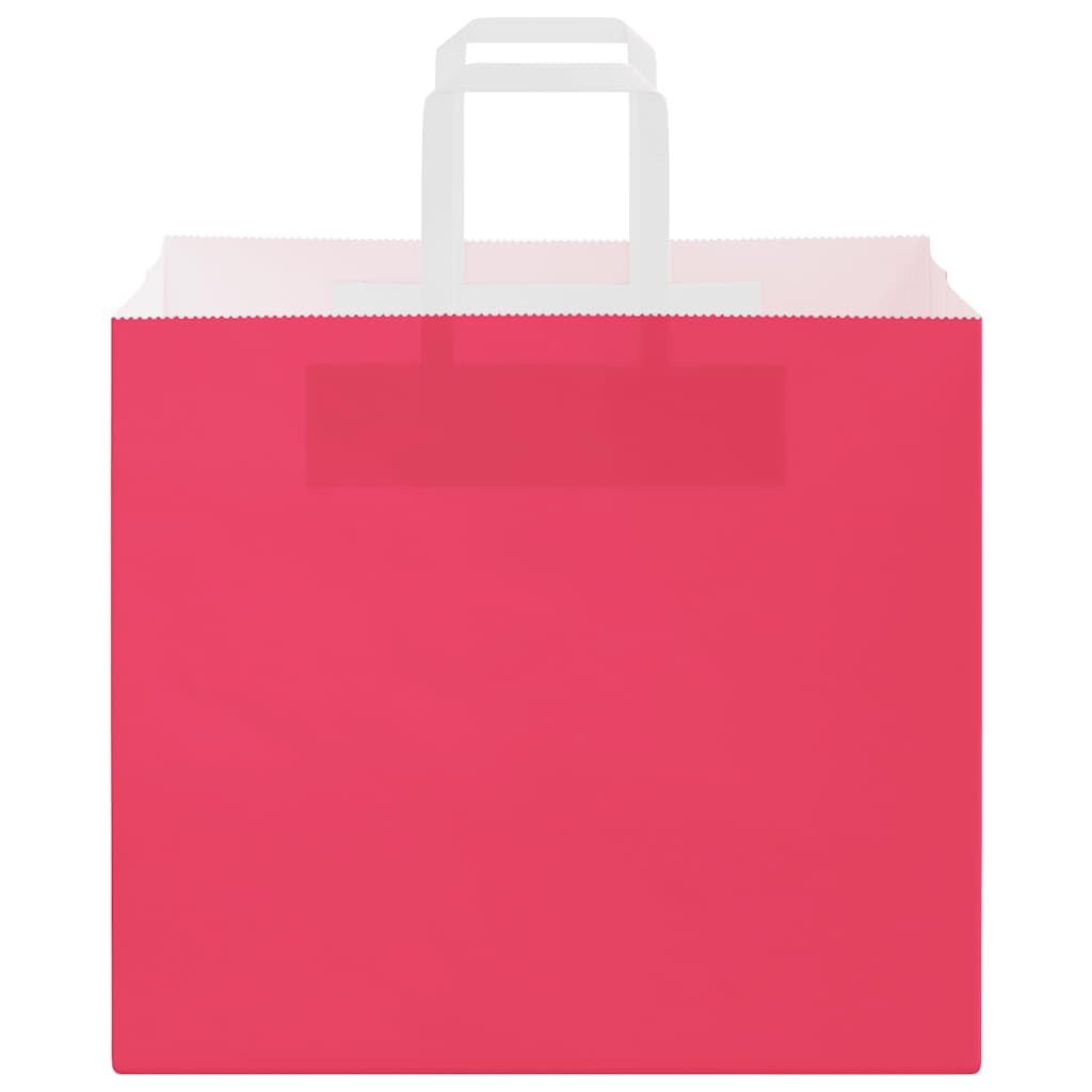 Bolsas de papel 250 piezas con asas rosa 32 x 22 x 28 cm