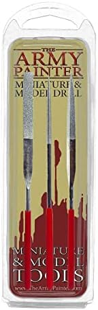 The Army Painter Miniature and Model Files - 3-Piece Diamond Small Metal File Set of Round File, Flat File and Triangular Metal File - Needle File Set for Metal, Resin, and Plastic Miniatures , Red