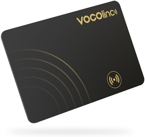 VOCOlinc Card Tag Wallet Tracker Ultra-Thin 1.6mm, Smart Item Finder Work with Apple Find My APP (iOS Only, Android not Supported), Locator for Luggage Suitcase, Bag,Backpack