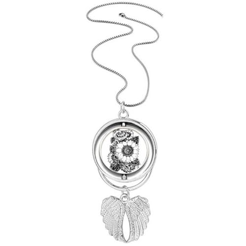 Collier tournesol noir et blanc et ses ailes d'ange pour sublimer vos tenues