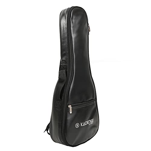 Image of Kadence UK-LBAG-BLK Jamming Series Concert Ukulele Bag | Padded Soft Gig Bag | Front Accessory Pocket | for Concert Ukulele | Black