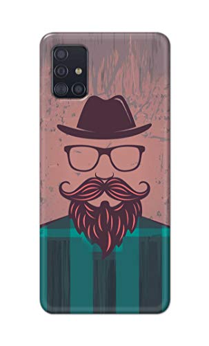 Image of PRINTFIDAA Man Icon with Beard Shirt Hipster Printed Designer Hard Case for Samsung Galaxy M31S Back Cover -(e) RPM1001