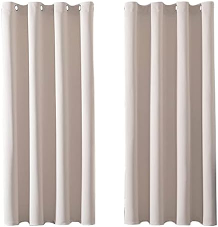 MRTREES Blackout Curtains Bedroom 54 Drop 2 Panels Light Grey Eyelet Thermal Curtain for Living Room Soft Texture Window Treatments for Kids 46x54 Inch 117x137 CM