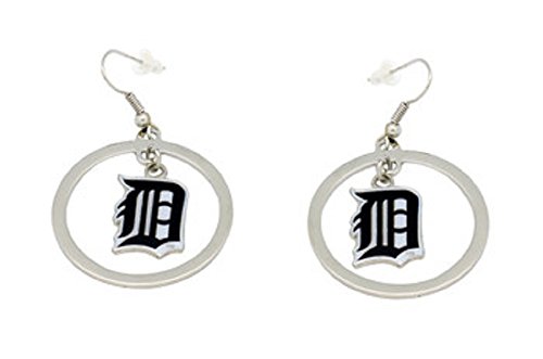 MLB Detroit Tigers Floating Logo Hoop Earrings