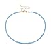 Produktbild TBoxBo Handgefertigte Choker-Halskette mit Kunstperlen, modisch, für Frauen, Bohemian-Stil, bunte Perlen, Anhänger, Kette, Charm, Choker, Halskette, Schmuck, verstellbar, für Frauen und Mädchen (blau)