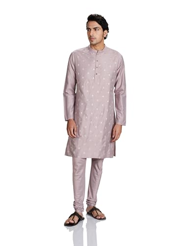 Image of Amazon Brand - Symbol Men Festive Long Regular Fit Kurta & Pyjama Set (2Pcs)