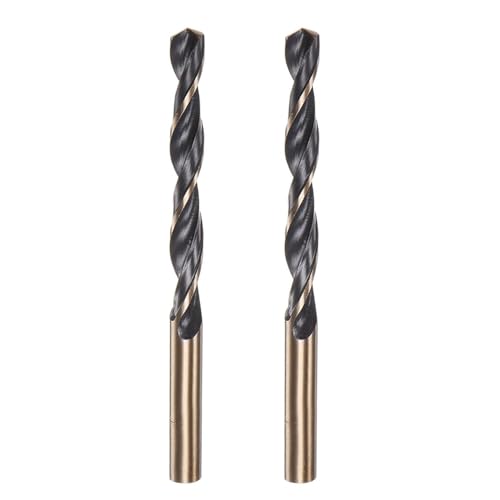 Misuyue 2pcs 12mm/0.472" HSS Carbide Jobber Drill Bit Set, Twist Drill Bit for Metal, Stainless Steel, Aluminum Alloy, Wood
