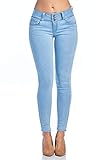 Love Moda Women's Butt Lift Mid Rise Denim Skinny Jeans with Comfort Stretch