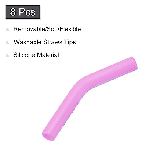 Puntas de silicona para pitillos x8, reutilizables, morado claro miniatura 3