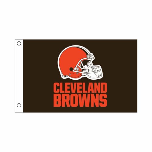 NFL Cleveland Browns 3 x 5 Outdoor Durable Flag with Grommets | Heavy Duty Flag & Banner for Outdoor Garden Patio | Indoor Wall Decor Flag for Room | Works with Flag Poles for Outside House