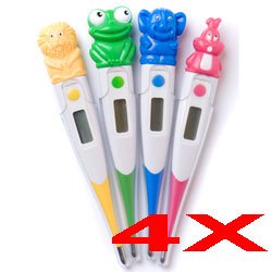 Clinical Guard Animal Themed Digital Pediatric Thermometer For Children, Pack Of 4 #TOP1