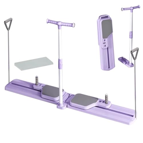 Pilates Reformer Machine, tabla abdominal multifuncional 5 en 1 con interruptor LED, rodillo de rebote automático, tabla de rodillo AB, entrenador de cuerpo completo, ideal para entrenamiento en casa
