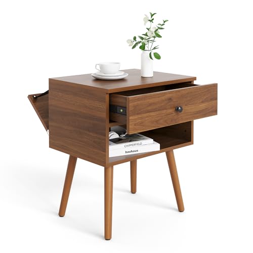 Mid Century Modern Hidden Compartment Nightstand