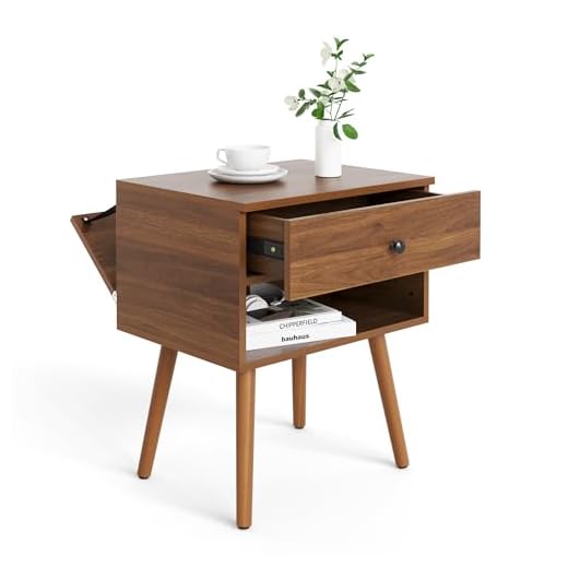 Mazefur Modern Nightstand with Hidden Compartment