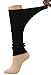 BomKinta Leg Warmers for Women - Soft Fashion Knit Calf Accessories - Cute 80s Ruffle Leg Sleeves for Party Yoga Black