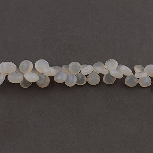 Pierre de lune blanche briolettes facettées en cœur 8-14mm LKBEADS