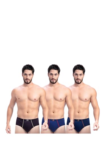Image of Milton Mens Pure Cotton Solid Briefs with Inner Elastic|Premium Soft Breathable Underwear for Men|Comfort-Fit Waistband for All-Day Wear|Multi-Color, Color Name May Vary as per Availability|Pack of 3