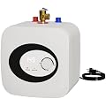 Ganggend 2.5 Gallon Mini Tank Electric Water Heater, 110V 1500W Under Sink Instant Hot Water Heater with Pressure Release Vavle, Digital Display for Kitchen,RV,Laundry