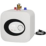 Ganggend 2.5 Gallon Mini Tank Electric Water Heater, 110V 1500W Under Sink Instant Hot Water Heater with Pressure Release Vavle, Digital Display for Kitchen,RV,Laundry