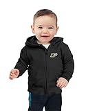 Little King NCAA Boys/Girls Infant Full Zip Cotton Fleece Hoodie Sweatshirt with Embroidered Team Logo-Purdue-Black-18 Months