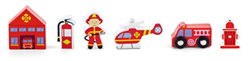 Viga Toys - 50815 - Accessoires de Train - Caserne de Pompiers - 6 Pièces Cover