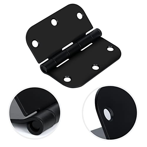 Egofine Door Hinges 12 Pack Matte Black Door Hinges, 3.5" X 3.5" Interior Door Hinges With 5/8" Radius Corners #TOP2
