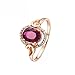 AMDXD Anillo de compromiso para mujer de oro rosa de 18 quilates, anillo de compromiso para mujer rojo turmalina 0,88 ct con diamante blanco 0,09 ct, 12, Tourmaline