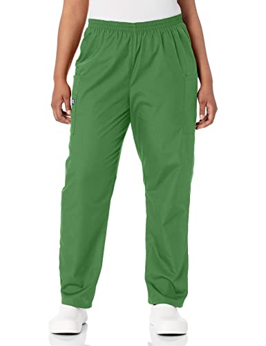 CHEROKEE Women's Workwear Elastic Waist Cargo Scrubs Pant, Aloe, X-Large