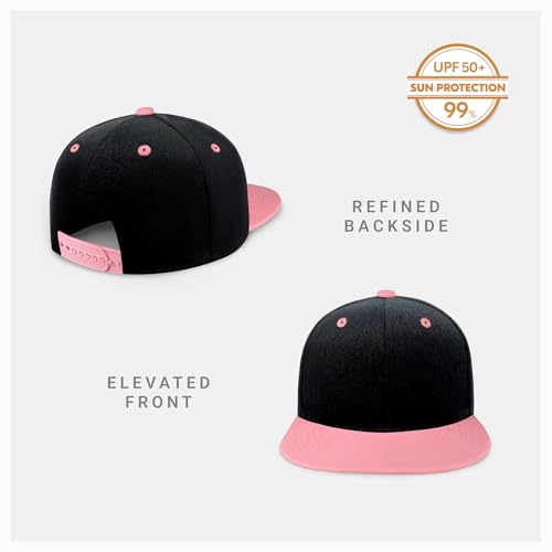 Image of CHOK.LIDS Flat Bill Visor Classic Snapback Hat Blank Adjustable Brim High Top End Trendy Color Style Plain Tone Baseball Cap
