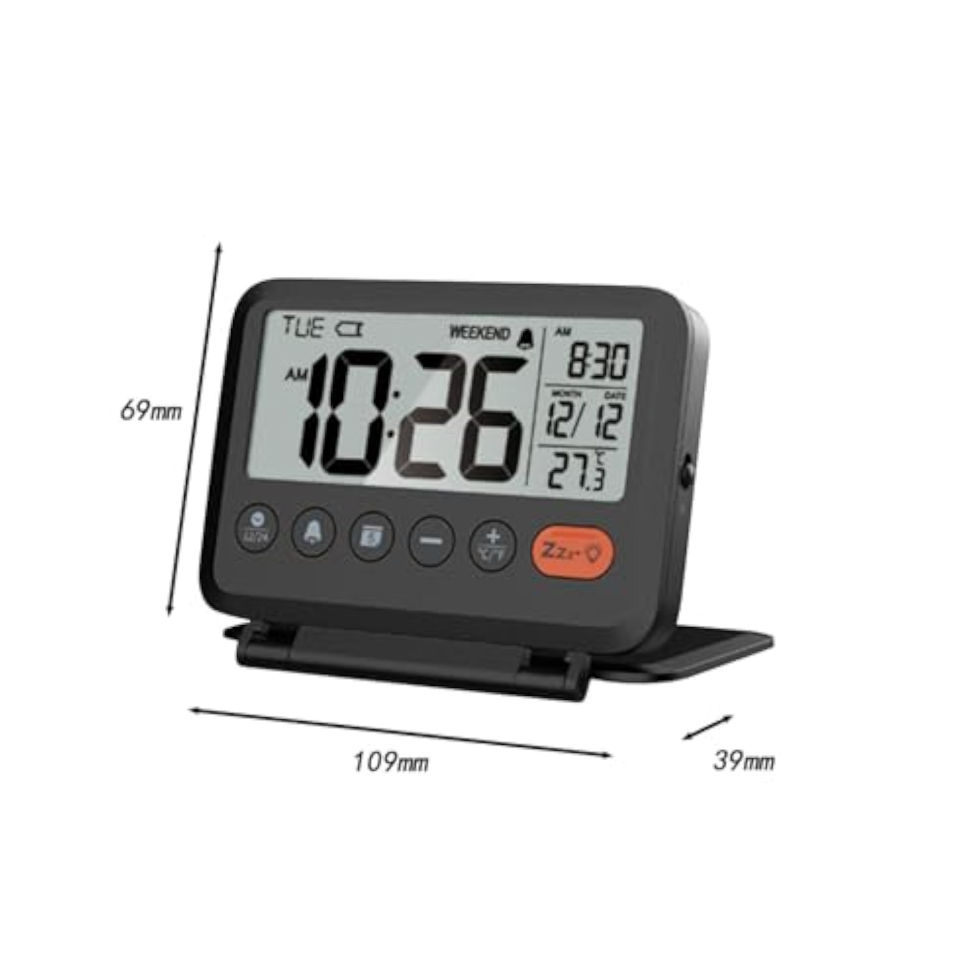 Desktop Clock LCD Folding, Travel-Friendly Design