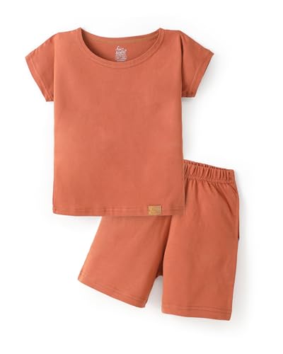 Image of Girls Premium Cotton Printed T-Shirt & Shorts Set | Summer Wear Comfortable Loungewear Clothing Set | Girls Co-Ord Set | Casual Half Sleeve Printed Top & Bottom Set