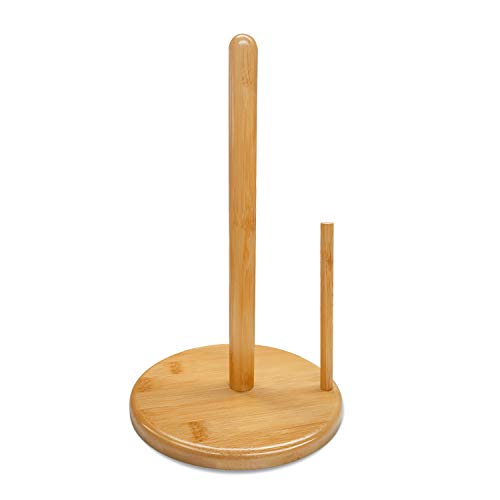 Zengest Bamboo Paper Towel Holder Countertop, Kitchen Stand Paper Towel Holders & Dispenser, 12 Inches