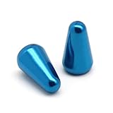 2pcs Guitar 5 Way Pickup Switch Tip Metal Cap Knob for Strat Tele (Blue)
