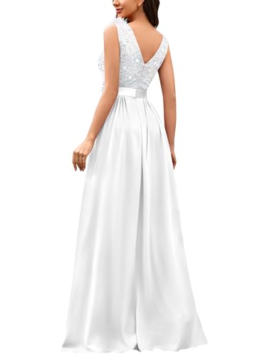 Image of Miusol Women's Vintage V-Neck Sequined Split Formal Evening Maxi Dress