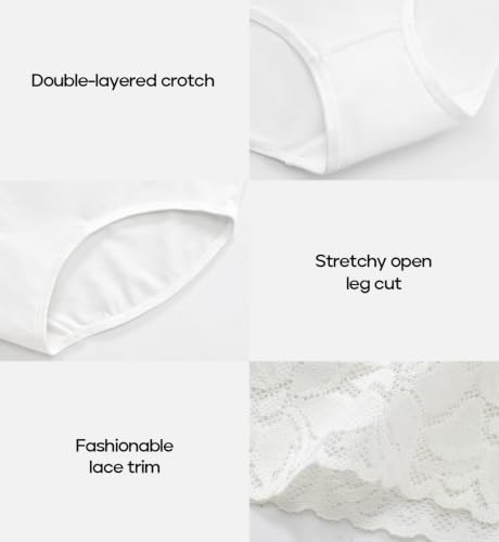 Image of Altheanray Womens Underwear Cotton Panties for Women Bikini Underwear Soft Hipster Lace Breathable Ladies Briefs 5 Pack