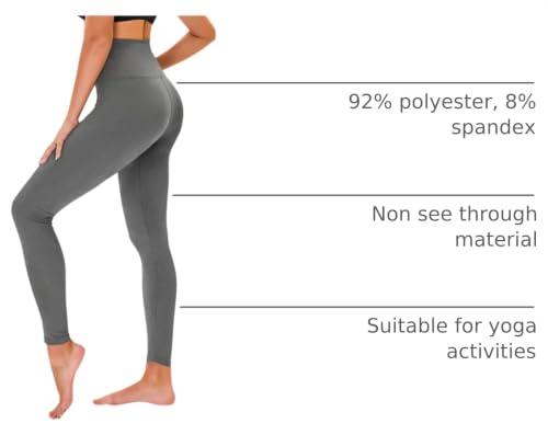 Image of TNNZEET High Waisted Leggings for Women - No See Through Tummy Control Cycling Workout Yoga Pants with Pockets Reg & Plus