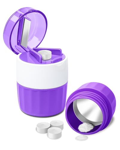 Image of 3-in-1 Pill Crusher & Cutter for Fine Powder, Portable - Purple