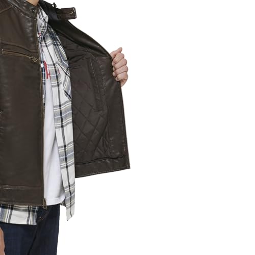 Image of Levi's Men's Faux Leather Racer Jacket Coat
