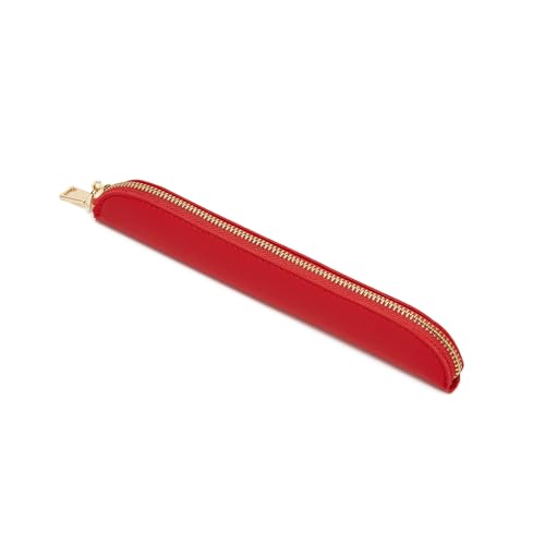 Image of Slim Pencil Case Skinny Pen Case Pen Pouch (FL Bright Red)