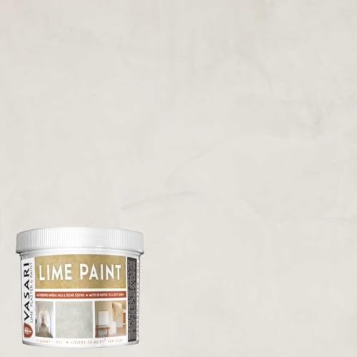 VASARI Lime Plaster & Paint | LIME PAINT | Made from Natural Lime and Powdered Marble | color: Alabaster #20 | size: 1 Quart