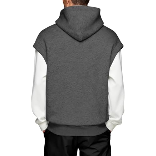 Chaqueta de verano hombre sudadera gris oscuro con capucha 5