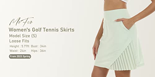Image of MoFiz Women's 20 inch Knee Length Golf Skorts Athletic Skirts Summer Casual Active Workout Sports Tennis Skirt with 4 Pockets
