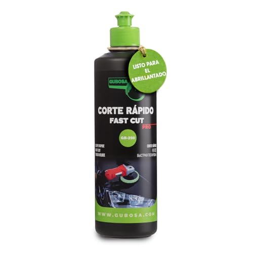 Pulimento coche corte rapido quita arañazos carroceria pulimento liquido sin silicona reparador de rayones alto rendimiento polish para pulidora y detailing elimina imperfecciones 500 ml | GUBOSA