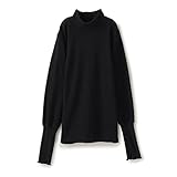 [白鷺ニット] おやすみインナー ZZZ レディース 身生地綿100% 両起毛 長袖 12分袖 トップス 快眠 あったか インナー シャツ 女性 部屋着 下着 肌着 冷え対策 K9470P-E (LL, ブラック)